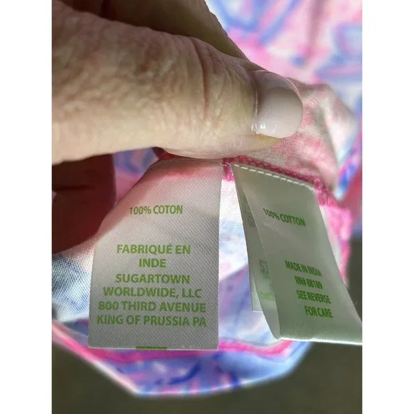 LILLY PULITZER SAIRA DRESS SZ LARGE SNAPPY TURTLE PINK ISLE NEW W/TAGS - Picture 10 of 10